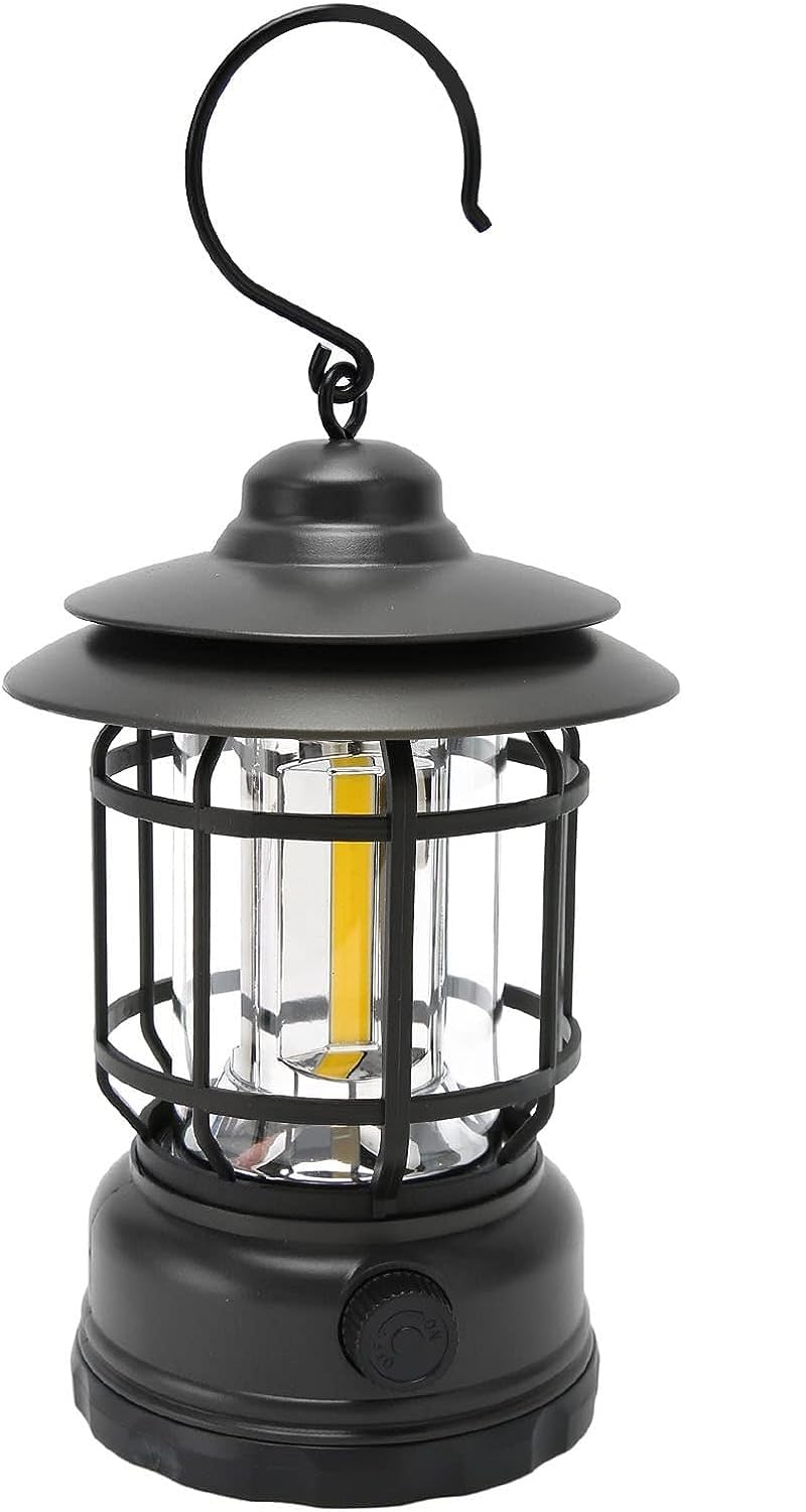 TrekEaze Camping Lantern Rechargeable Portable Battery Operated Retro Camping Lamp Waterproof Hanging Lamp for Outdoor Hiking Garden Camping and Emergency (Black) (B0CG4J5FJM) Amazon Price History, Amazon Price Tracker