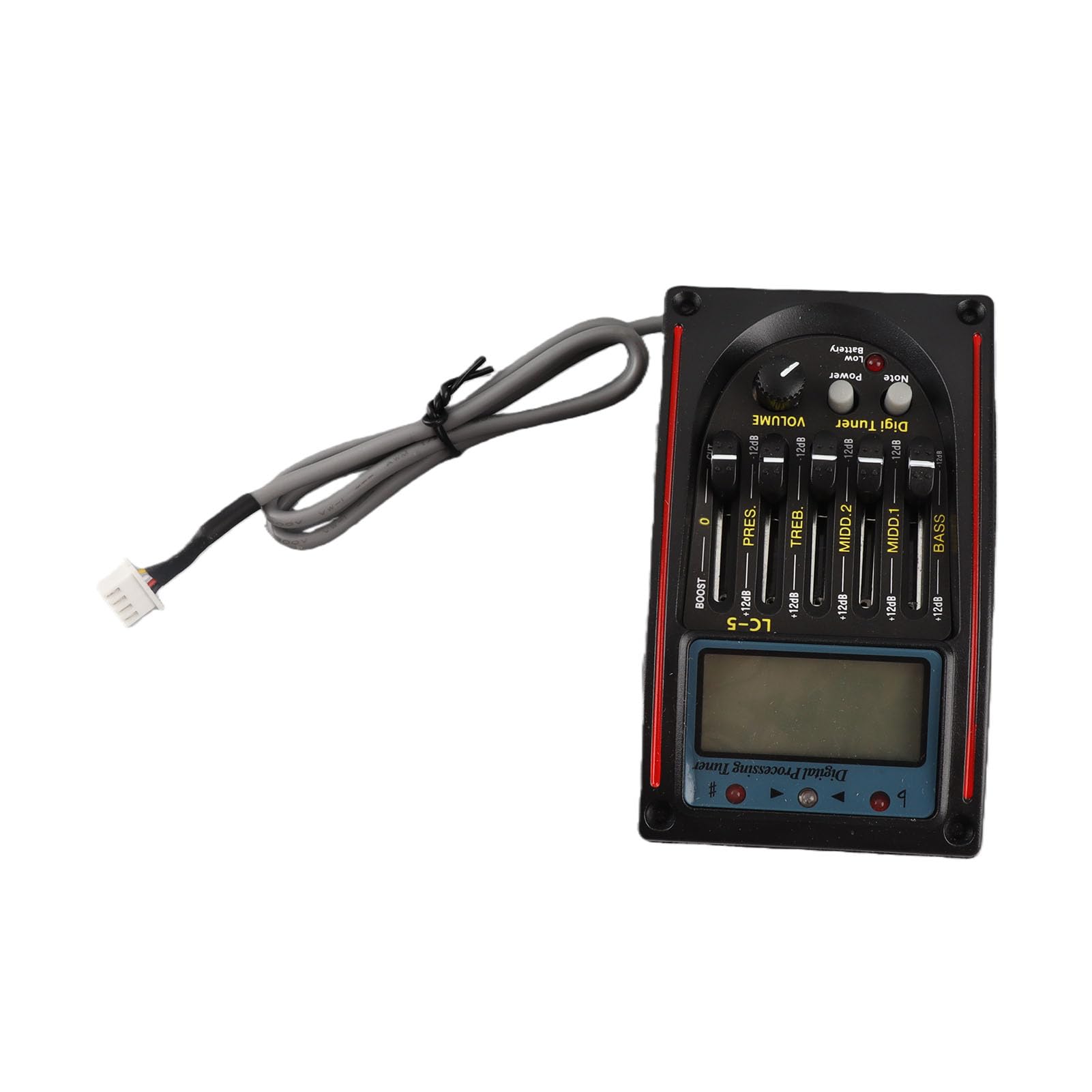 LCD 5 Band Acoustic Guitar Preamp EQ LC-5 Equalizer Tuner Piezo Pickup Equalizer Pickup Tuner per Chitarra Classica Elettrica