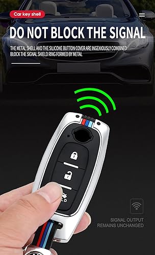 Miniatura 7 de ontto Funda de llave de 3 botones con llavero compatible con Nissan 2023, funda inteligente de metal para llaves de automóvil para Pathfinder Kicks