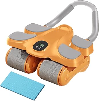 Abroller Wheel - Automatic Rebound Machine with Timer | Exercise Wheel Abroller Machine, Core Muscle Workout Fitness Strength Training for Men Women Home Gym Office