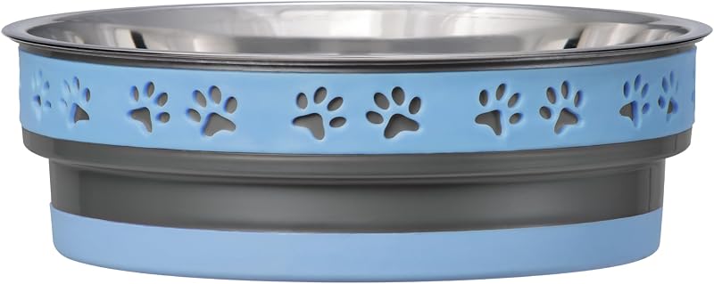 Tigela para Cães e Gatos Loving Pets Corsa em Aço Inoxidável com Base de Borracha Antiderrapante Medium 20–35 lb, Rapid Blue