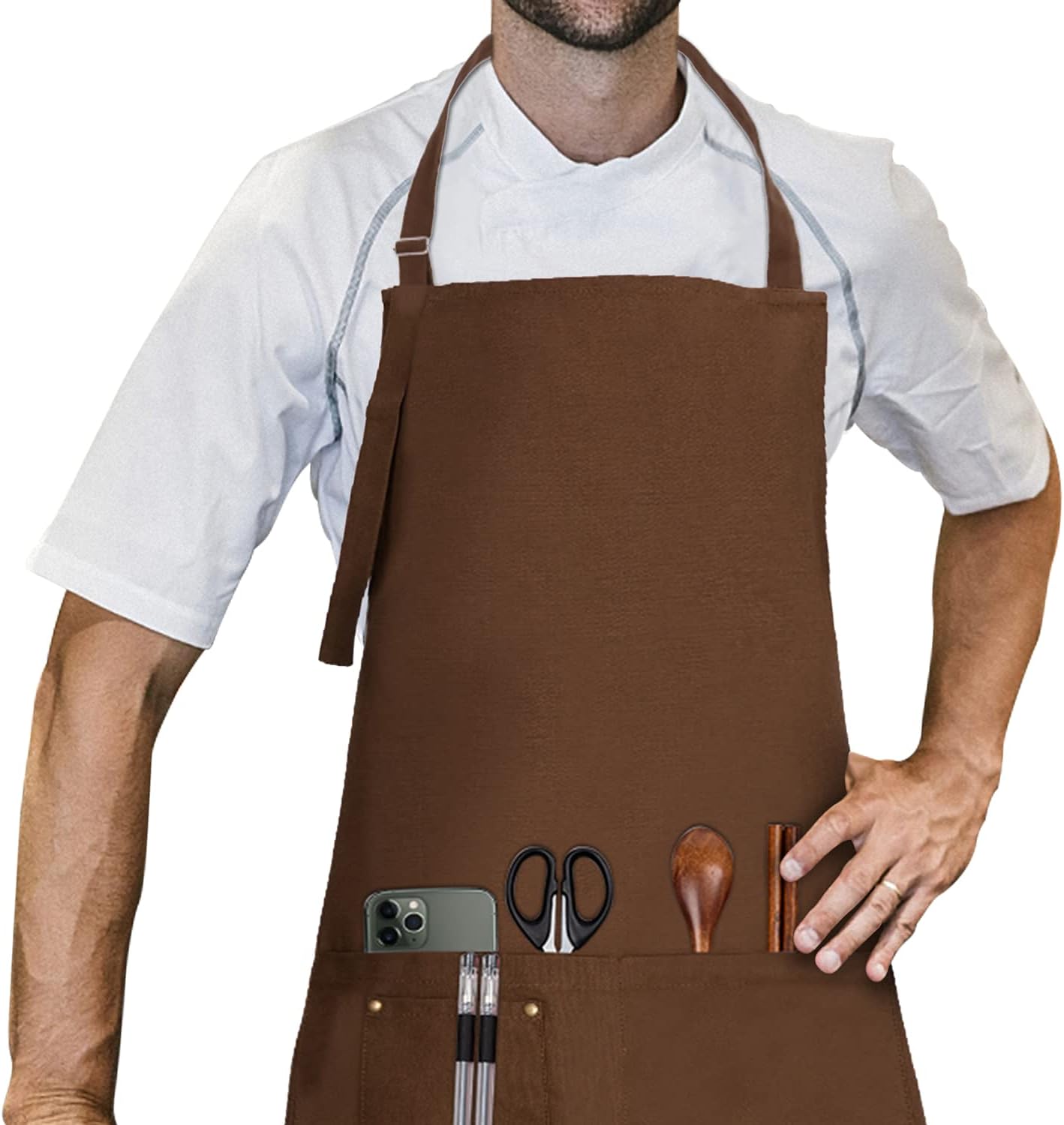 Tablier Réglable Professionnelle Avec Poches Chef De Cuisine Femme