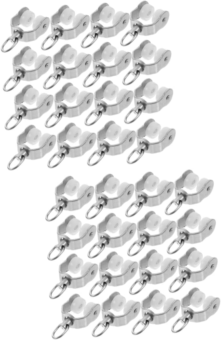Curtain pulley, 40pcs Curtain Track Rollers Smooth Sliding Pulleys for Residential and Commercial Use