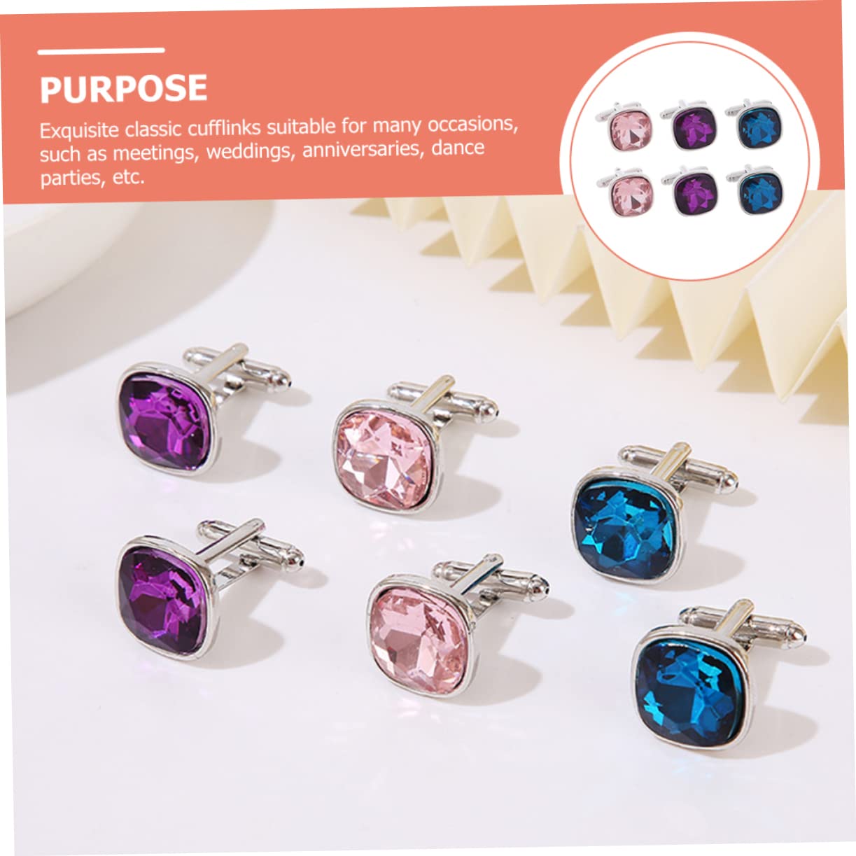 FRCOLOR Gemelos De De Cristal Acicalar A Él Marido De Bodas Negro Padre Botón De De Diario Renovable Camisa De Los Hombres Gemelos Taladro De Vidrio