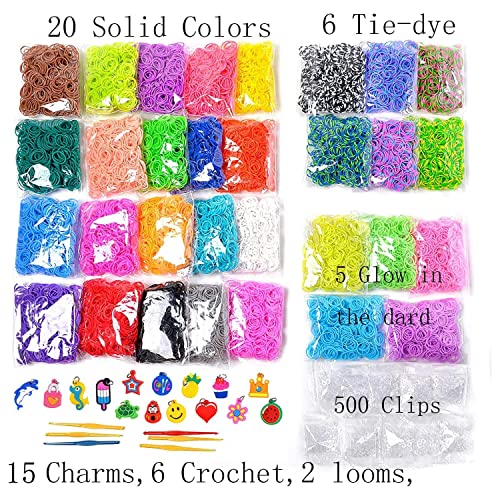 Vicovi 15000 Colorful Rubber Loom Bands Refill Kit For Boy Girl Diy Craft Gift Set Include: + 500 Cute Clips+ 6 Hooks + 15 Charms #TOP2