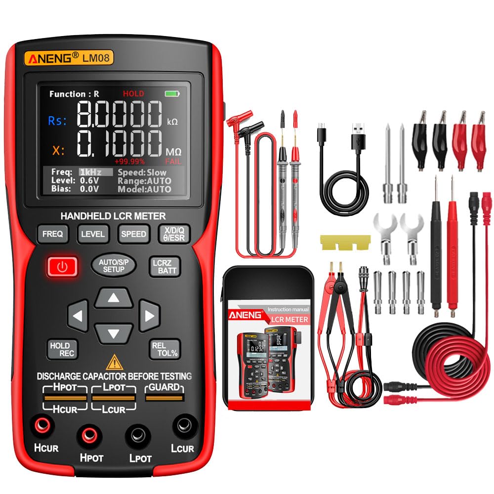 LM08 Handheld LCR Meter Resistance Capacitance Inductance Electronic Component Measurement 18650 Automotive Battery Tester & Combination Line