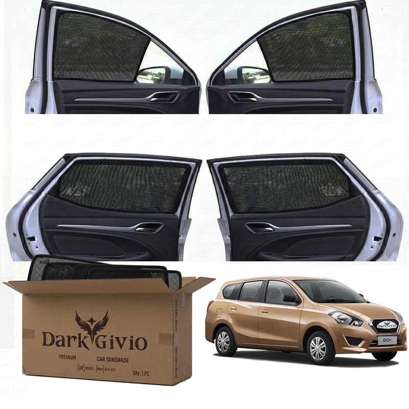Image of Car Window Sun Shade Protector for Plus | Exact Fit Non-Magnetic Half Cut Sunshade (Set of 4 /6) | UV Blocker Side Window Car Curtains & Interior Accessory