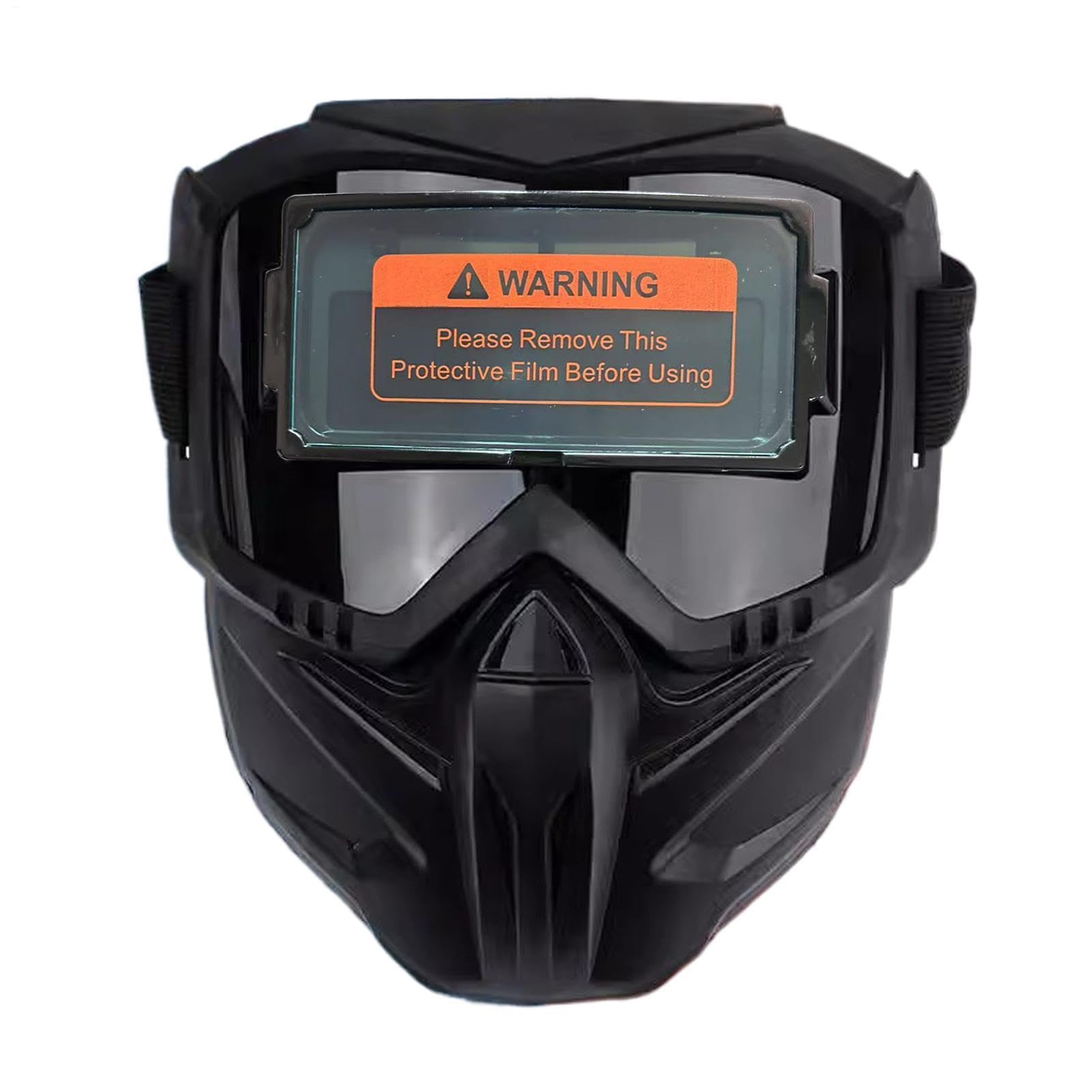 Kask spawalniczy z automatycznym przyciemnianiem, antyodblaskowy, osłona na całą twarz, do prac spawalniczych, odporne na wysokie temperatury, regulowane wygodne dopasowanie, sprzęt bezpieczeństwa do