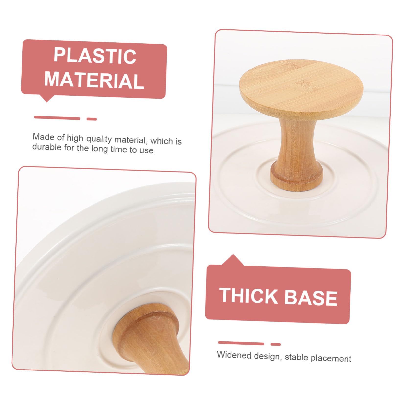 Expositor para Tartas Decorativo de Madera y Cerámica, Ligero