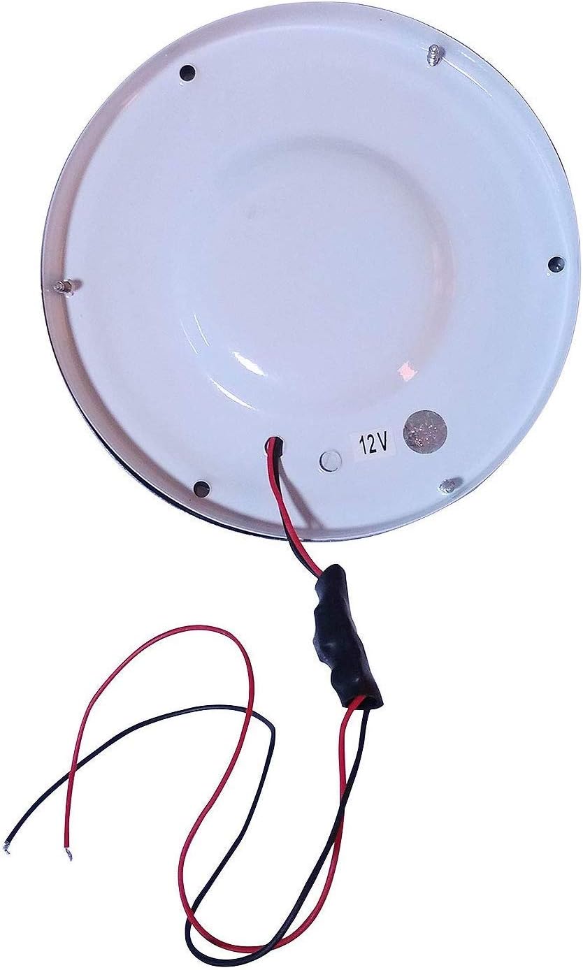 Lite Green 24v LED Round Shape Roof Interior Lamp Ceiling Light with Flat Base Suitable for Bus Caravan Trailers Trucks Campervans Boats etc