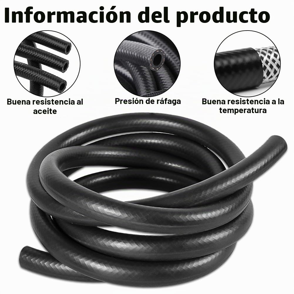 Manguera de goma para radiador de 1 metros, diámetro de 16 mm, manguera de gasolina NBR (interior de 16 mm/exterior 23 mm), manguera de combustible para coche, manguera de agua de refrigeración para