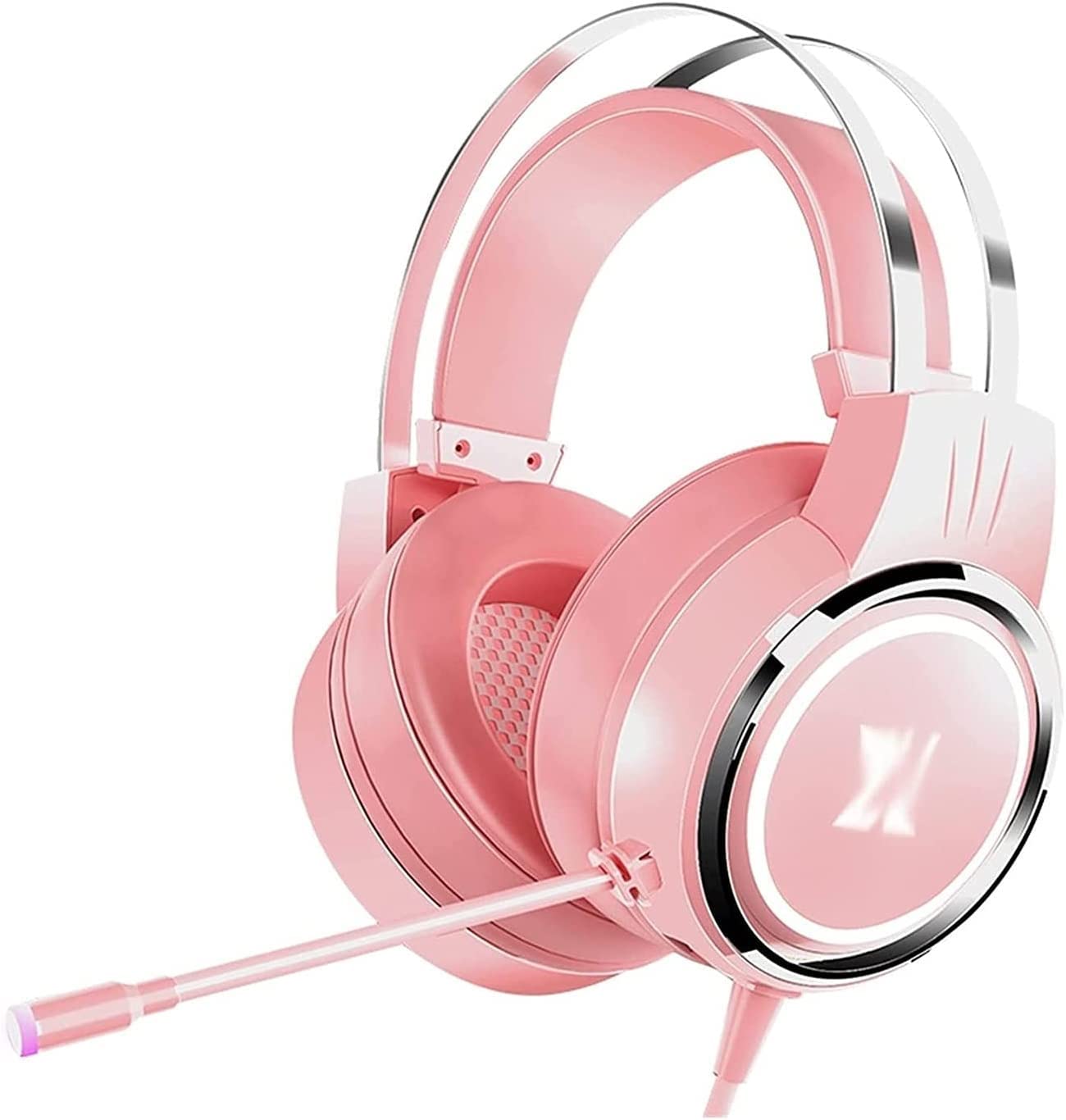 Auriculares for Juegos for PS4, PC, Auriculares con micrófono, micrófono con cancelación de Ruido, Sonido Envolvente de Graves, Orejeras con Memoria Suave