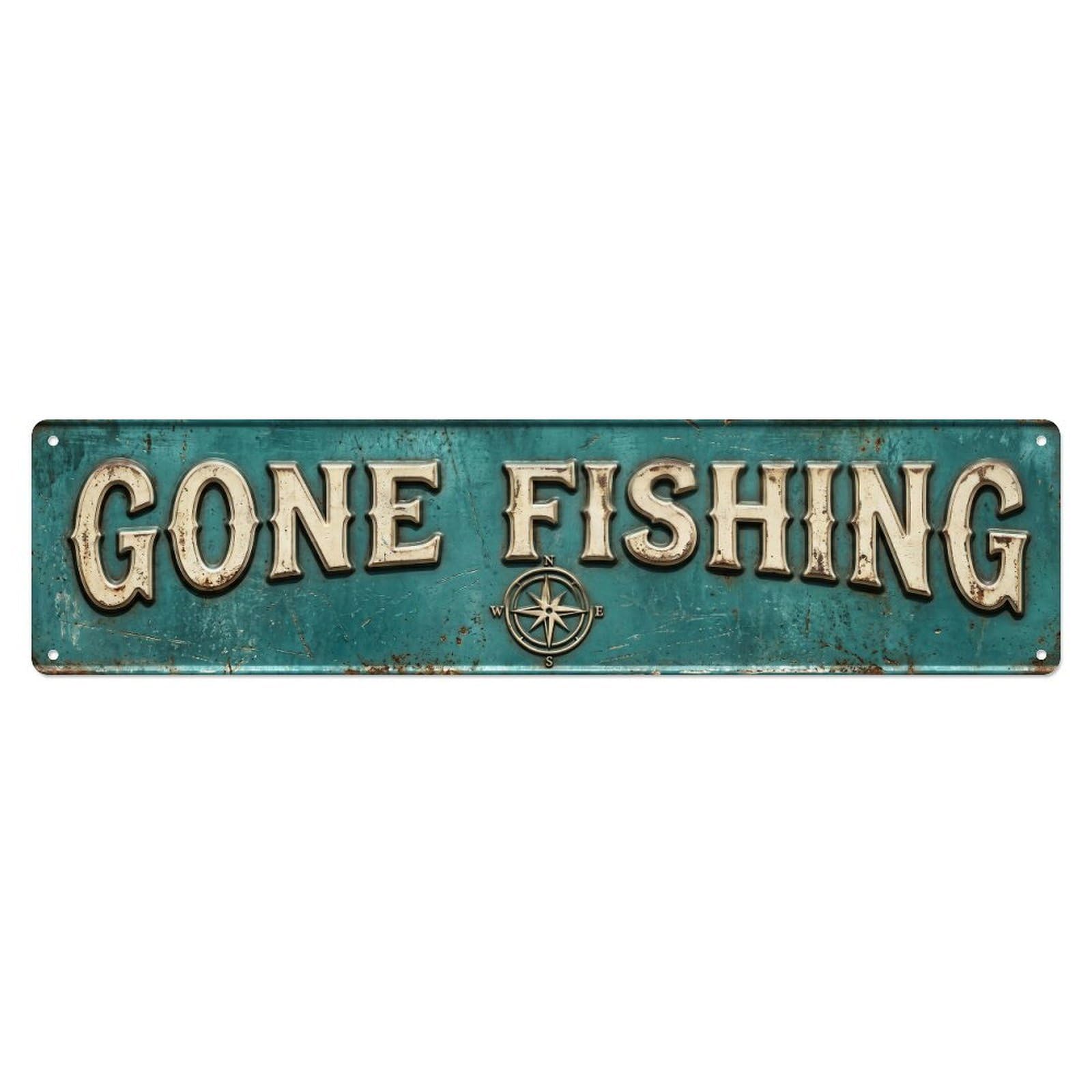 GONE FISHING Fishing Holiday Vintage Metal Tin Sign Wall Decor for Cafe, Club, Garden Metal Poster 4x16Inch