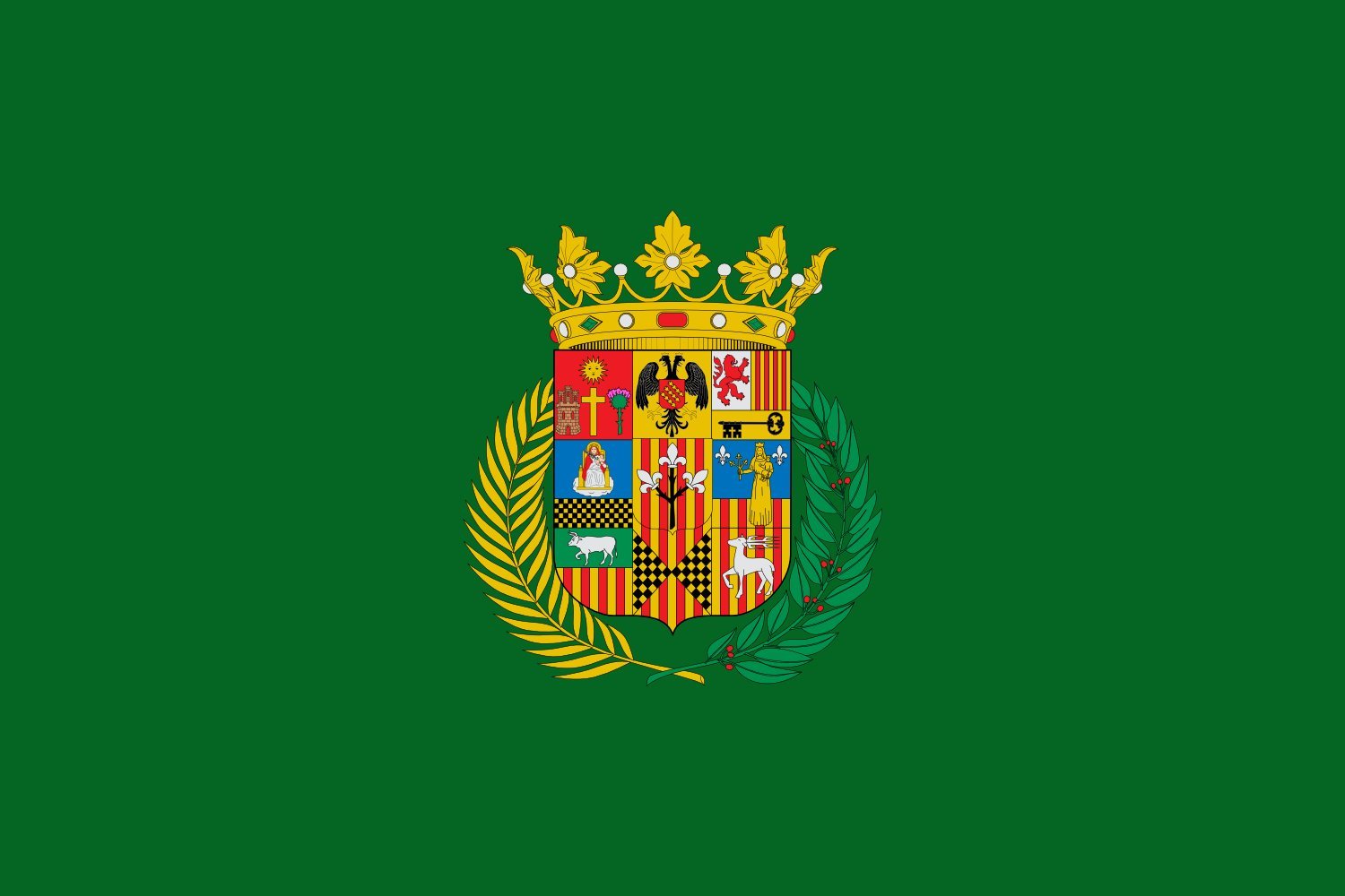 Grand drapeau ancien província de Lleida avec coutures renforcées
