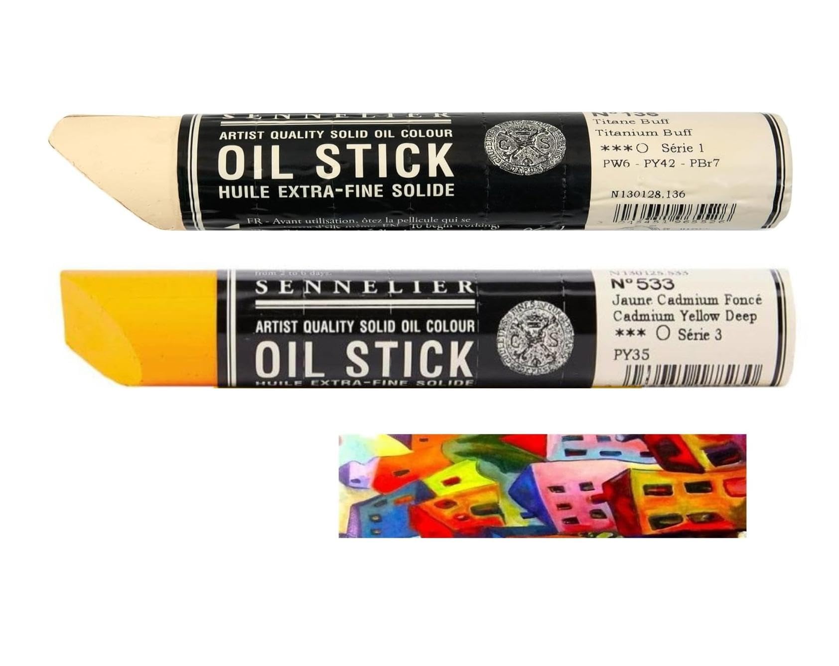 Sennelier Oil Sticks bâtons d'huile 38ml avec deux pièces et une carte pour artistes