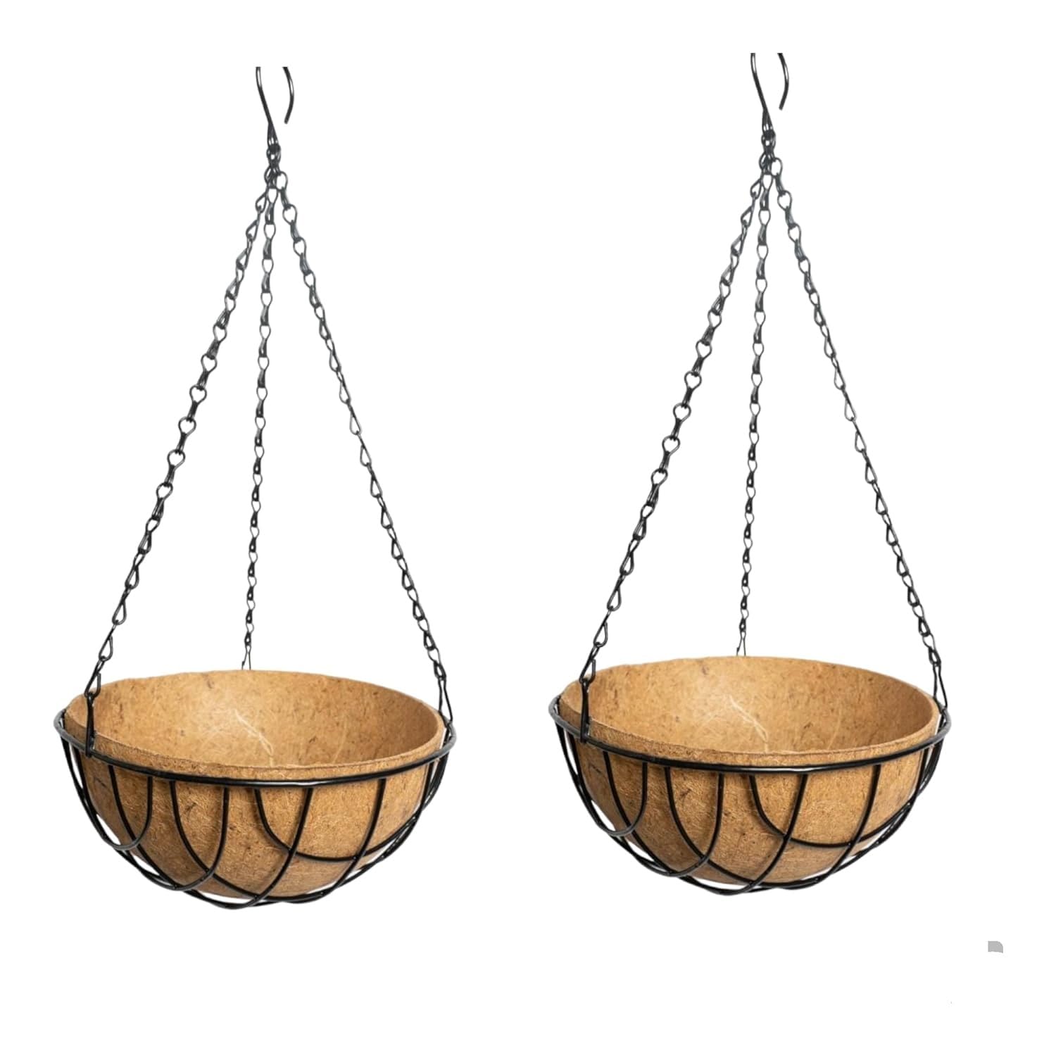 Coco Coir Metal Hanging Pot 8 inch (Pack of 2) | Coir Planter Basket Liner Pot with Metal Chain for Home Gardening (B0D2WKD2V4) Amazon Price History, Amazon Price Tracker