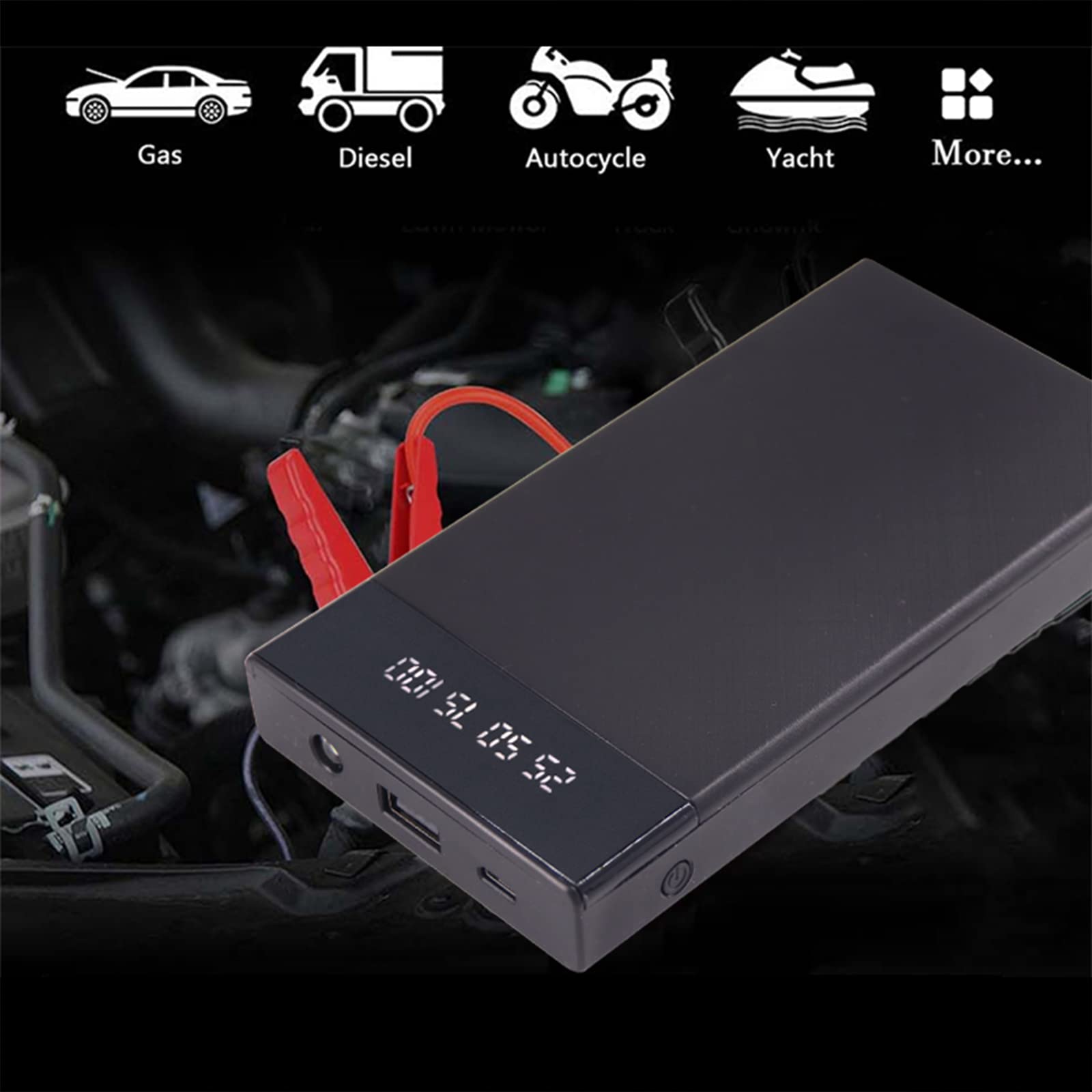 Avviatore di Emergenza per Batteria per Auto Alimentatore Portatile per Avviamento di Emergenza Alimentatore Mobile 12V Tesoro di Ricarica Multifunzione per Batteria di Accensione per Auto