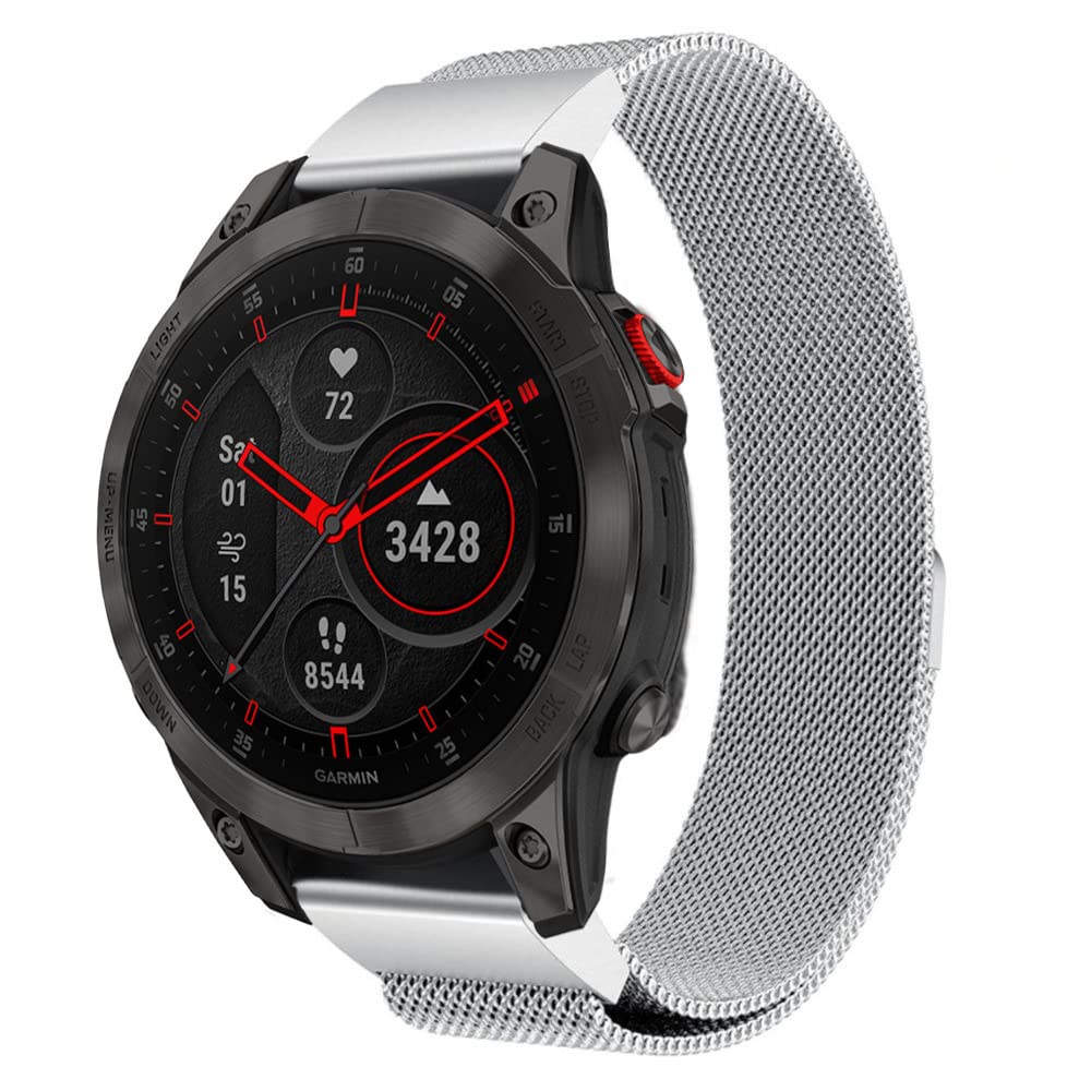 Strap-it Garmin Epix Gen 2 Milanese Strap (Silver)