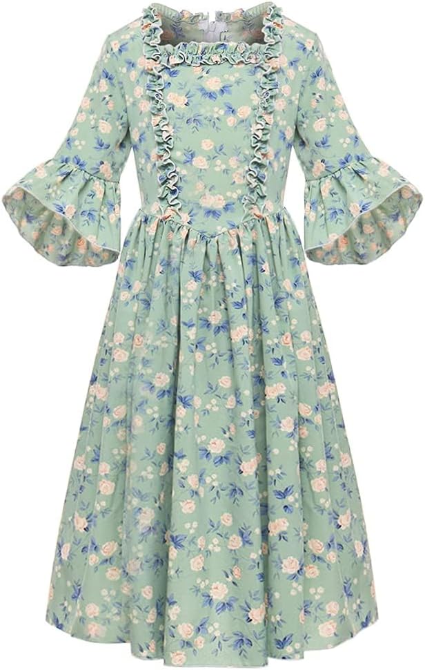 Colonial Girls Dress Pioneer Costume Prairie Pilgrim Dress Kids