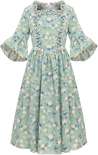 GRACEART Colonial Girls Dress Pioneer Costume Prairie Pilgrim Dress Kids