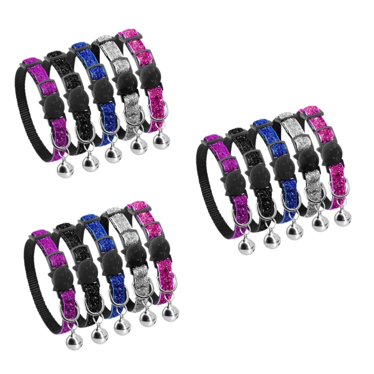 BESPORTBLE 15pezzi Collare Regolabile Nylon Con Campanella Per Gatti e Cani Da Accessorio Sicuro e Pratico Per Identificazione Animali Domestici