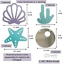 Pinfliers Mermaid Theme Birthday Decorations Kit / 1 Cake Topper & 1 Bday Celebration Backdrop Paper Décor / Banner, Bunting, Pennant, Flag / 18 Pcs / 67 Inches Length / Multicolor gallery image