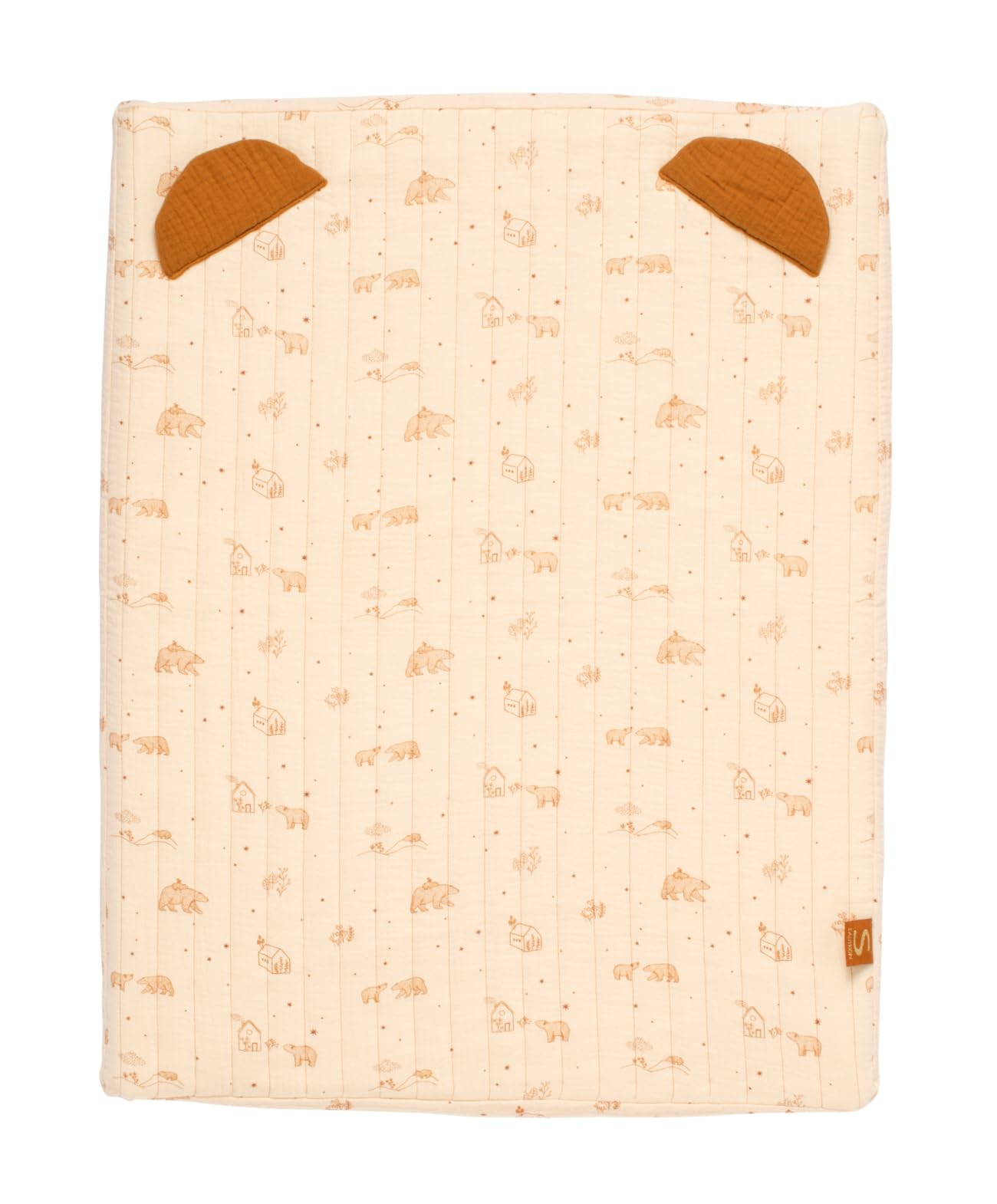 Sauthon - Materassino fasciatoio + asciugamano in spugna Orsino, 100% cotone, lavabile in lavatrice, ideale come regalo per la nascita, 68 x 52 cm