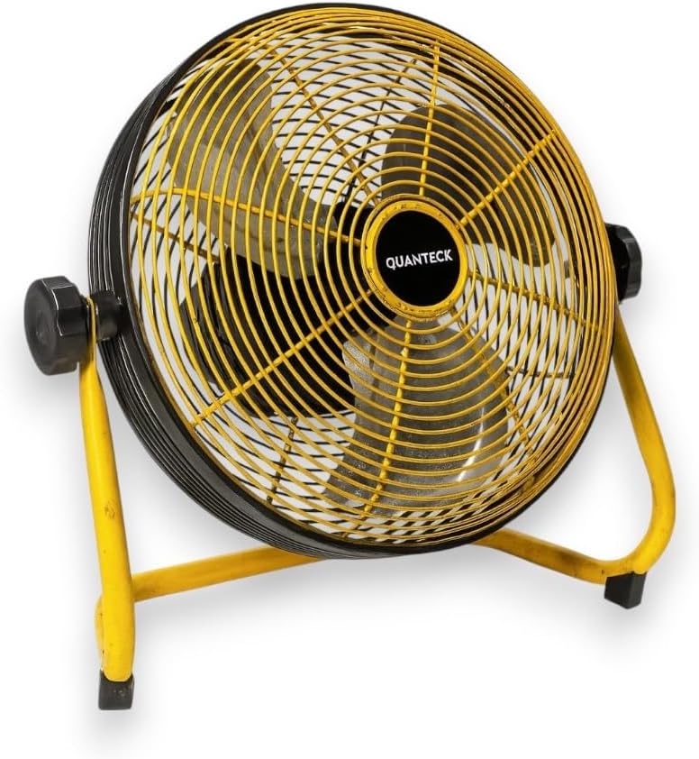 12” Rechargeable High Velocity Fan – 1000 CFM Airflow, 7500mAh Battery, Up to 20h Runtime, Fast Charging, 360° Tilt – Portable and Powerful for Outdoor Use