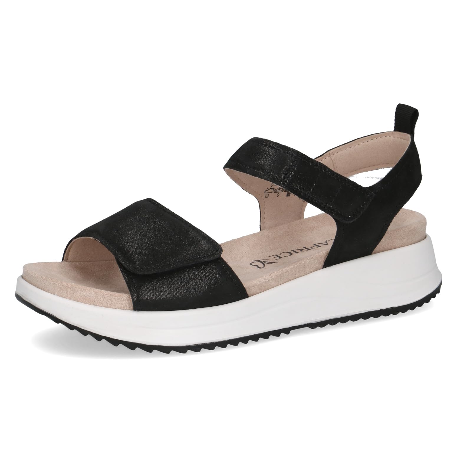 Caprice women's flat sandal, Black (BLACK METALLIC), 7.5 UK