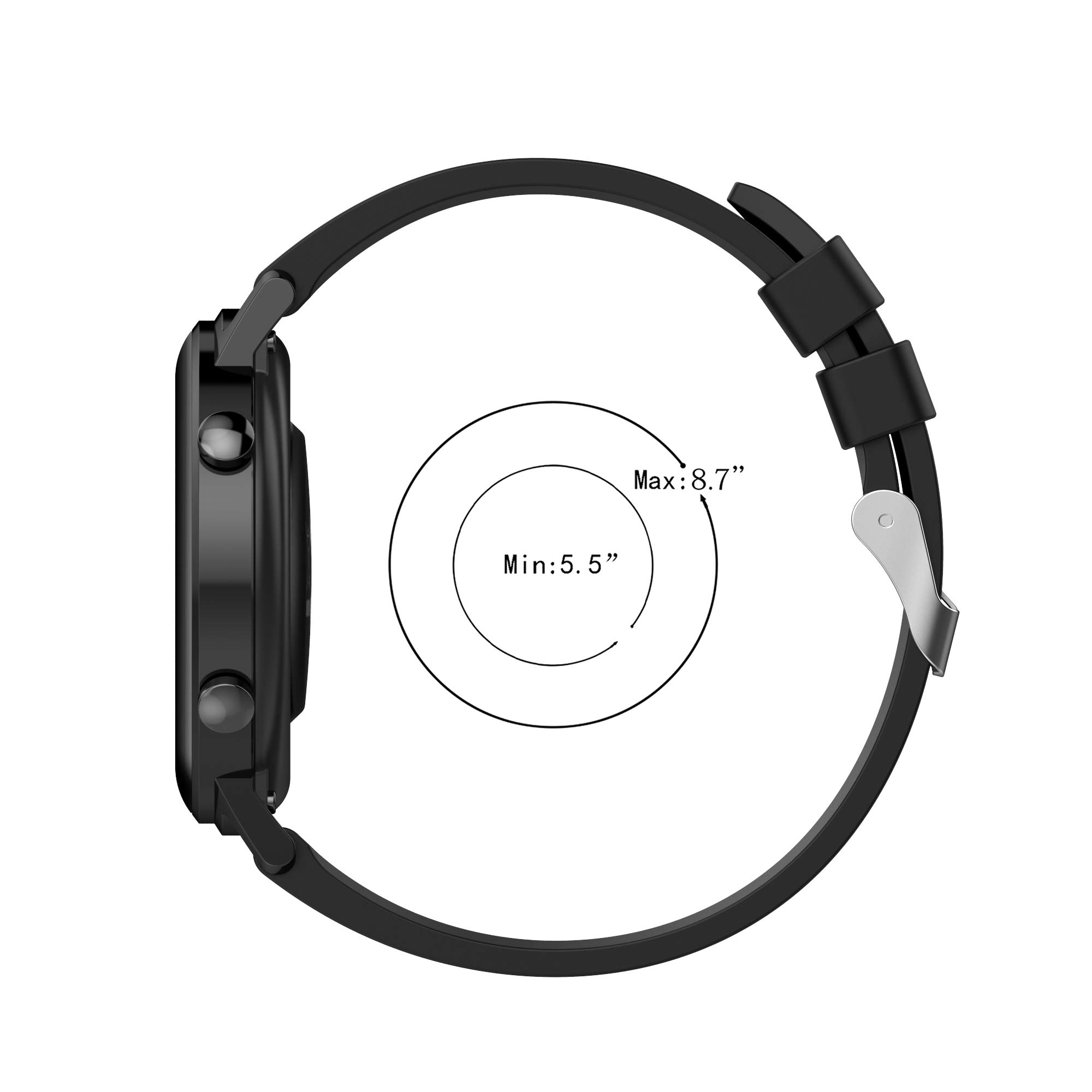 22mm Liberación rápida Silicona Suave Correa Deportiva Replacement Correa para Amazfit GTR 47mm/GTR 2/Pace/Stratos/2 Stratos Reloj Inteligente