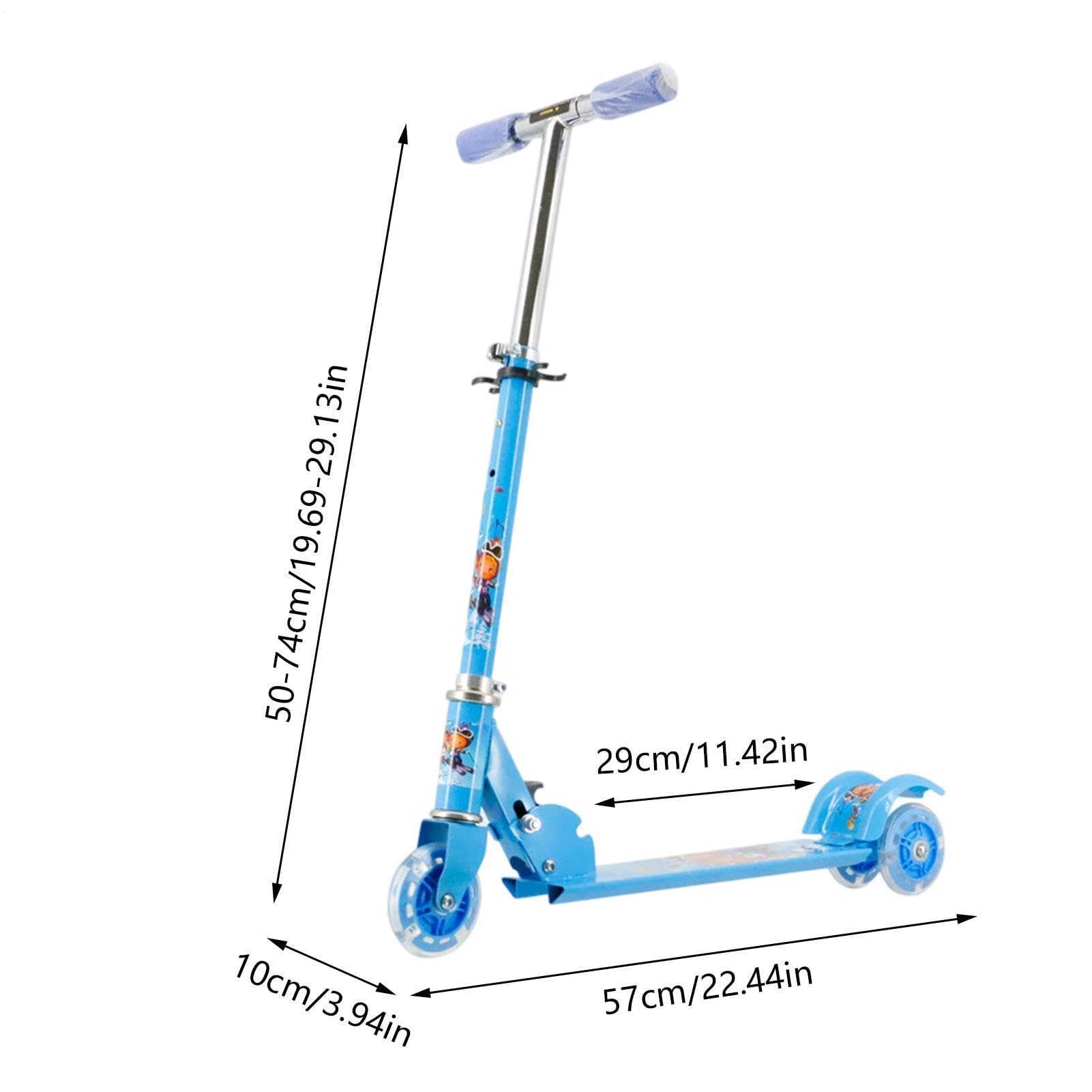 Hulajnoga dziecięca, 3 regulowane wysokości na 2 koła, składana hulajnoga, dla chłopców i dziewcząt w wieku 3-10 lat, spacer na świeżym powietrzu, park, podróże, kemping, wakacje na świeżym powietrzu