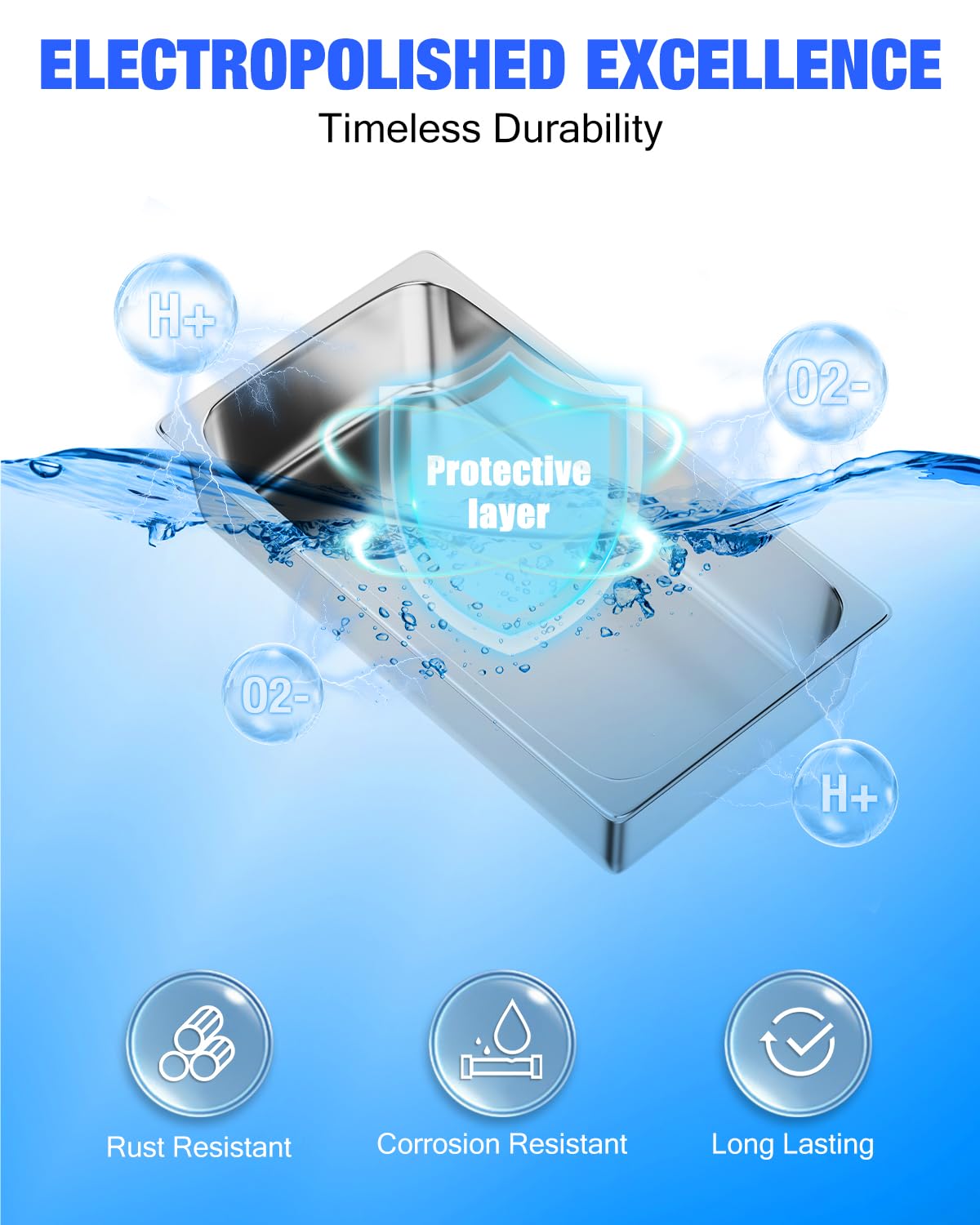 Steam Table Pan Hotel Pans: 1/4 Size 8 Pack 4 Inch Deep Stainless Steel Hotel Pan for Food - Commercial Catering Pan for Hotel Restaurant Buffet Party Supplies