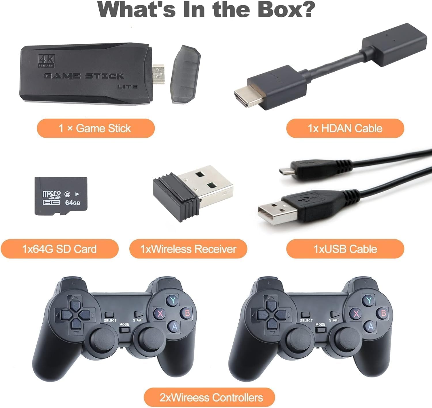 New (2026) Upgraded TV Video Game Gaming System, Plug & Play Video TV Games HD with Wireless 2 Controllers for Men/Women/Girls/Boys/Adult/Kids (Black) 3