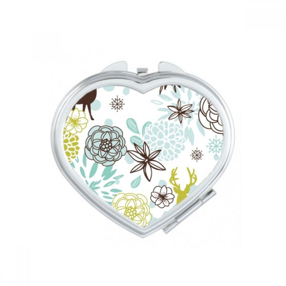Miroir de poche cerf floral mignon petit cadeau portable original femme