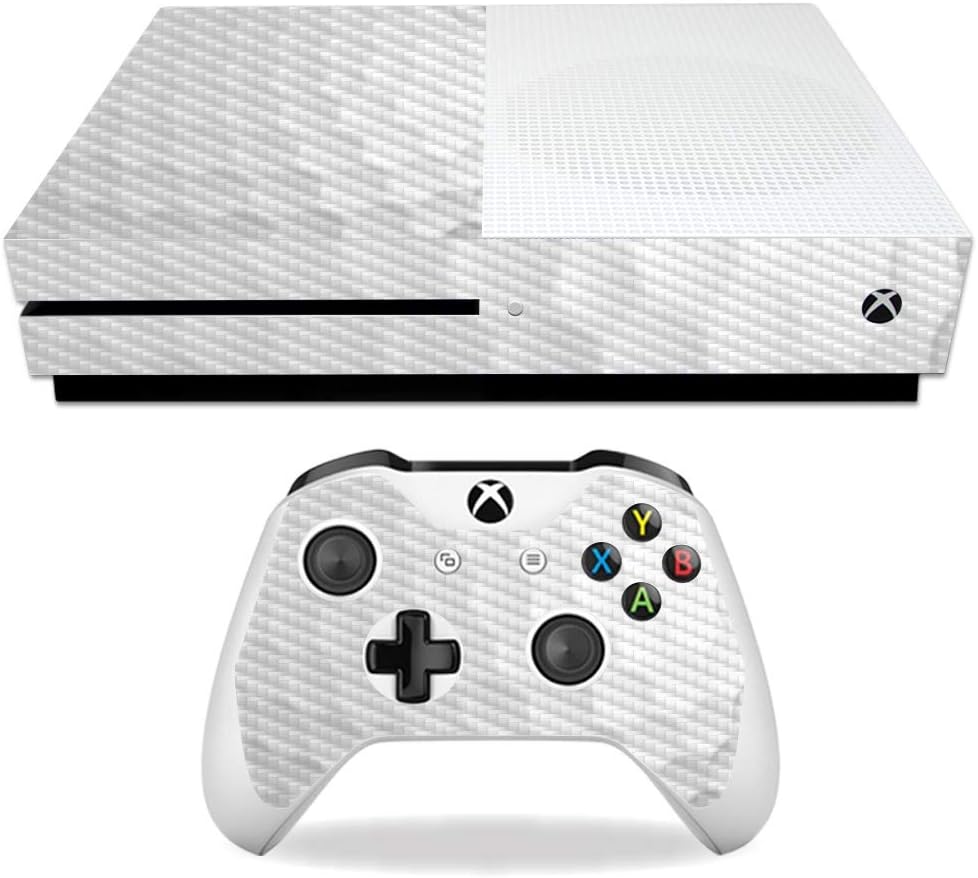 MightySkins Carbon Fiber Skin for Microsoft Xbox One S - Basketball Orb | Protective, Durable Textured Carbon Fiber Finish | Easy to Apply, Remove, and Change Styles | Made in The USA