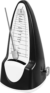 sourcing map Metrónomo mecánico, temporizador musical profesional de alta precisión, metrónomo musical universal para piano, guitarra, violín, ukelele, color negro