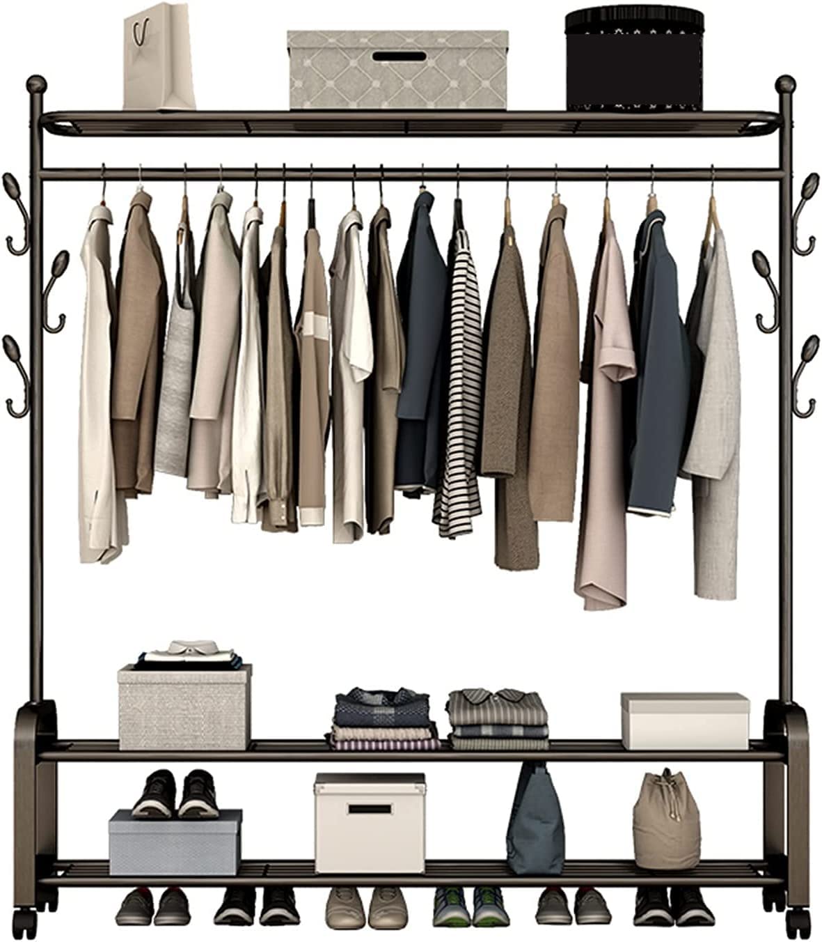 Portant à vêtements de qualité commerciale structure métallique durable pour hall et boutique