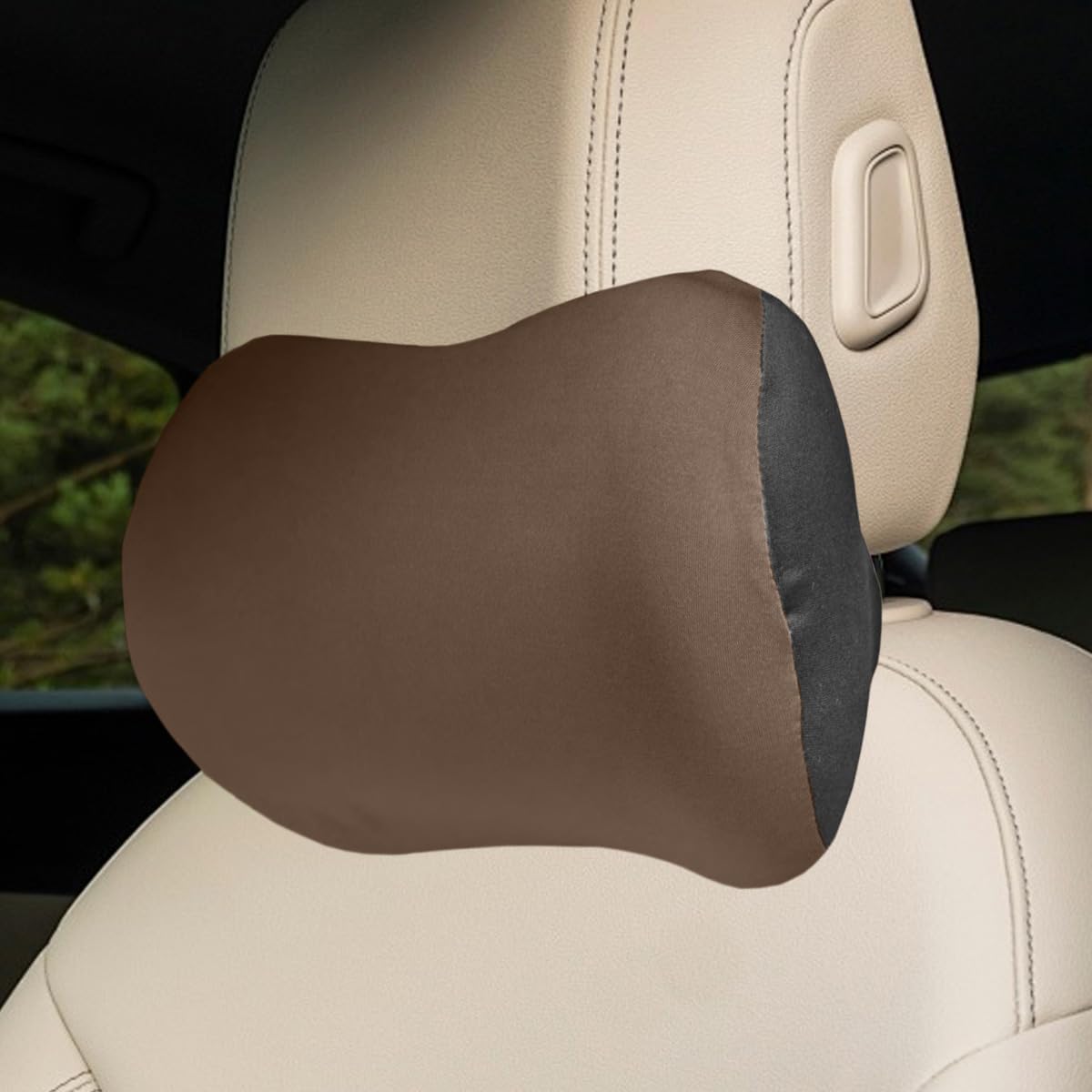 Car Headrest Pillow for Driving - Memory Foam Soft Automotive Neck Support Pillow Cushion with Adjustable Strap - Comfortable Car Seat Headrest Pillow for Neck Pain Pressure Relief (Black)