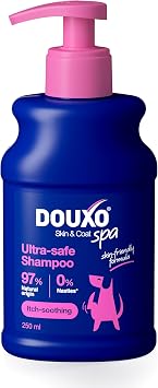 Douxo Spa - Soothing Dog Shampoo, 250 ml, Cleans, Hydrates and Soothes the Skin, Enhances the Fur, Leaves the Fur Soft and Radiant, pH Balanced and Hypoallergenic, Ultra-Safe Skin-Friendly Formula