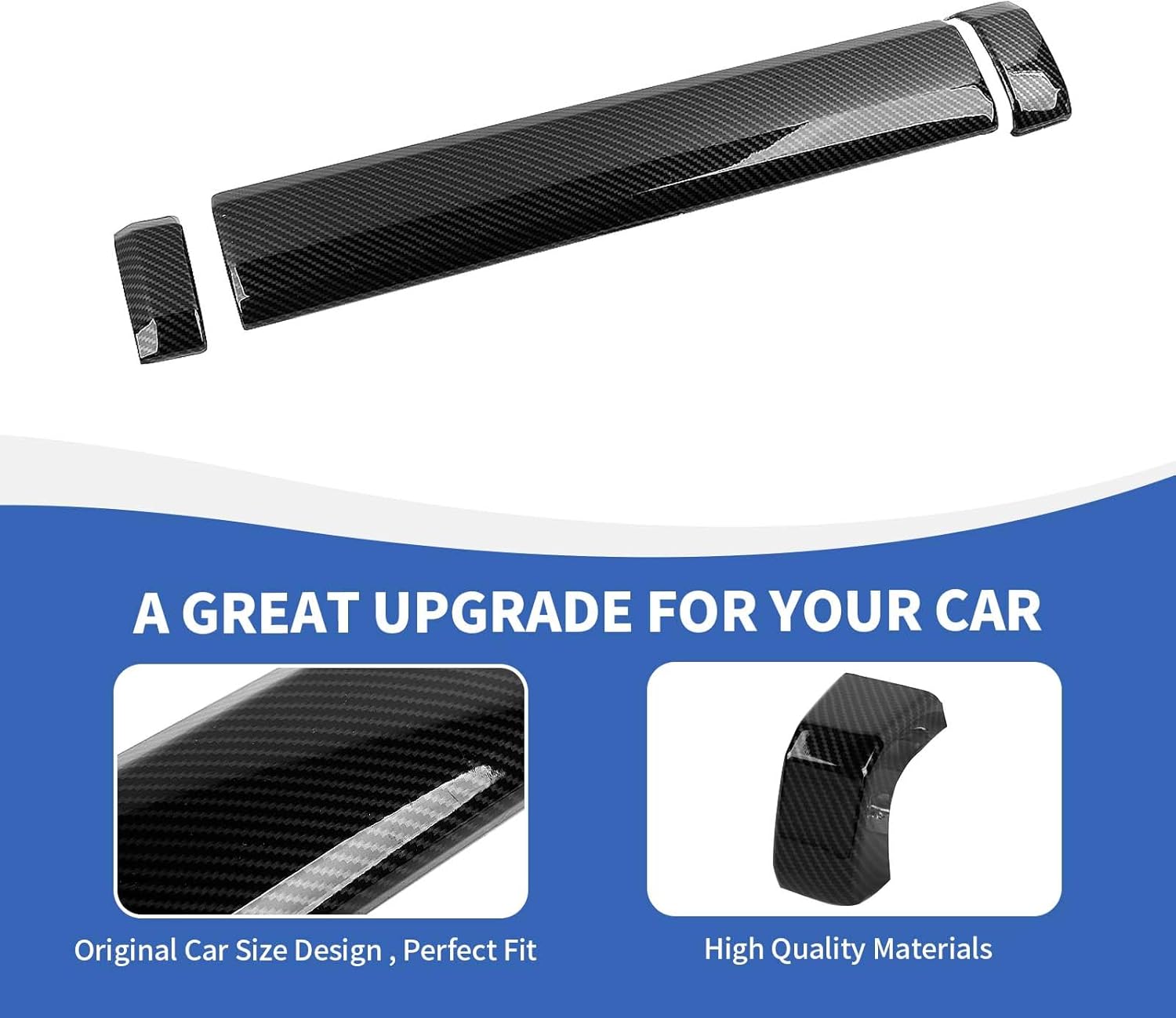 for 4Runner Co-Pilot Passenger Panel Trim 3PCS Center Console Dash Cover Compatible with Toyota 4runner 2010-2024 Interior Accessories, Carbon Fiber