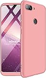 Funda Xiaomi Mi8 Lite,con [ Protector de Pantalla de Vidrio Templado ],360 ? Todo Incluido 3 in 1 Slim Fit Anti-Ara?azos Protectora Carcasa para Xiaomi Mi8 Lite,Rosa