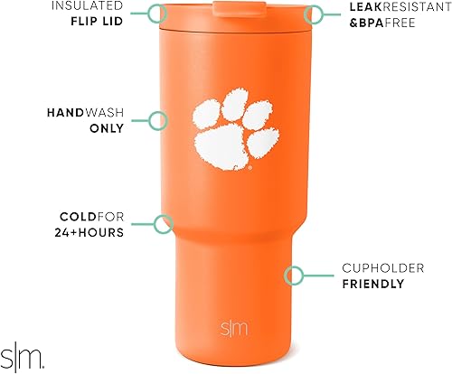 Miniatura 76 de Simple Modern Vaso con licencia oficial de 30 onzas con tapa abatible y pajitas, vaso aislado de acero inoxidable, regalos para hombres, colección