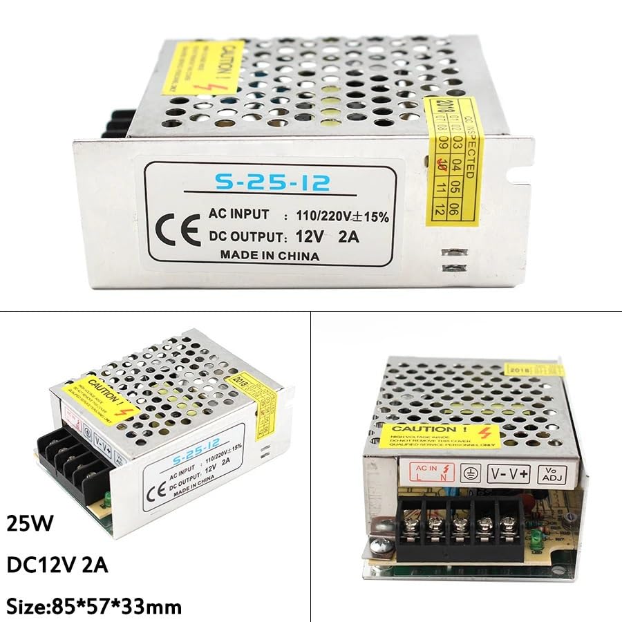 1PCS AC DC 12V Switching Power Supply AC-DC SMPS 220V to 12V Source Power Supply 12 V 3A 5A 10A 12A 15A 20A 30A (Color : 12V 25A)