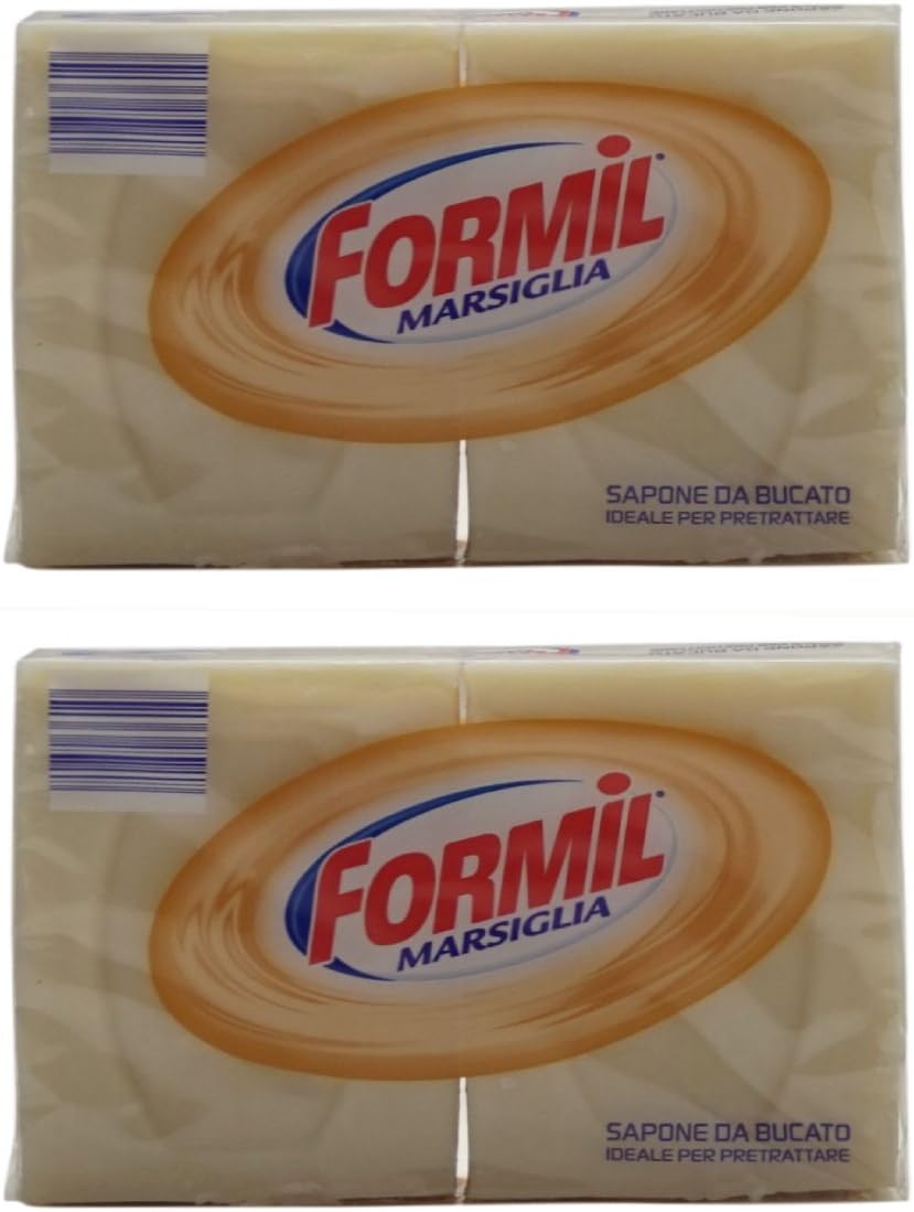 Marseille Soap for Laundry, with Glycerin Double Package, 4 X 250g/8.81oz [ Italian Import ]