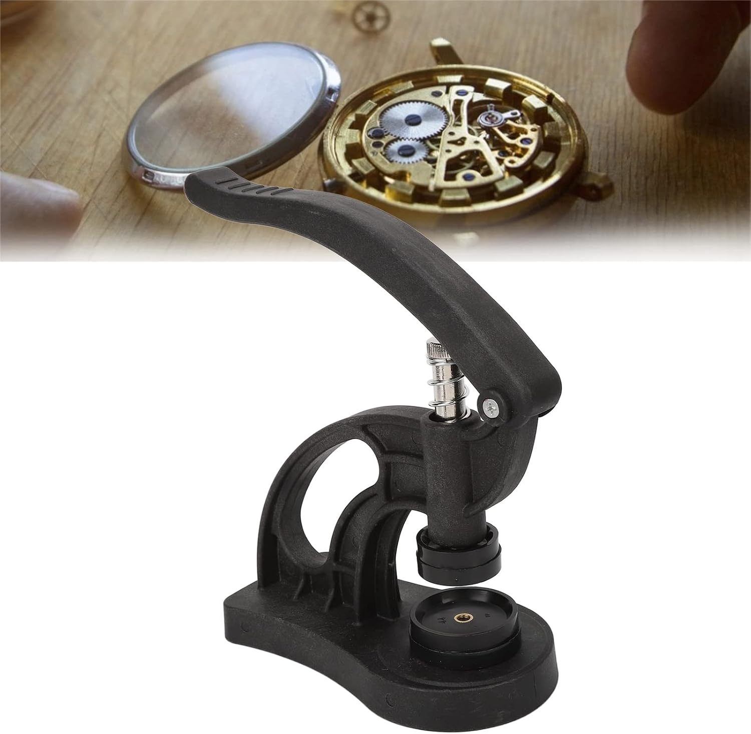 Watch Press Tool Set, Professional Watch Case Closer with 12Pcs Moulds, Durable Plastic Watch Repair Kit for Various Watches