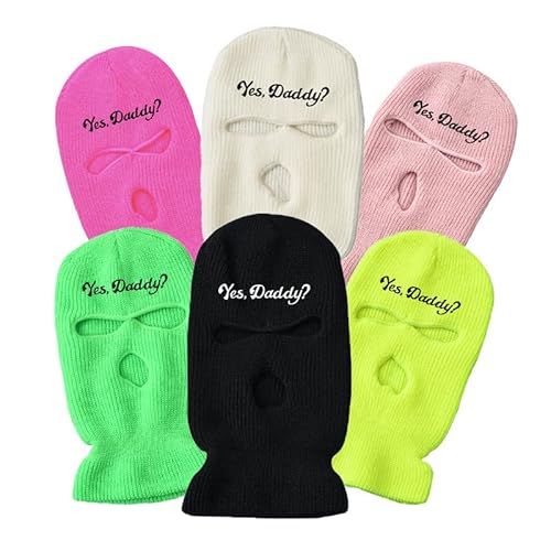 3 Hole Ski Mask Yes Daddy Full Face Balaclava Winter Warmer Outdoor Sports Thermal For Men Women Rose Red #TOP1