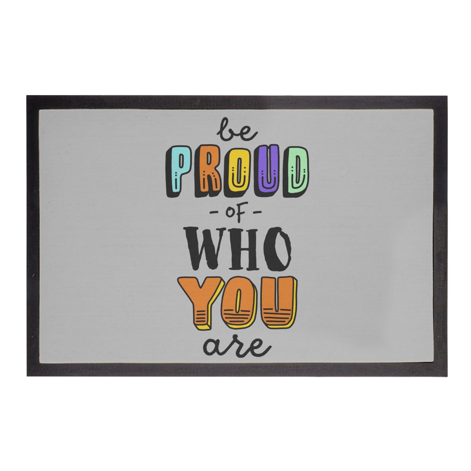 Paillasson gay pride gris 60x40 pour entrée inclusive