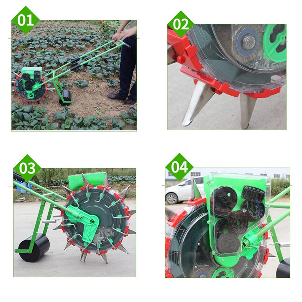 Semoir de jardin, Semoir de jardin à rouleau à pousser à la main, profondeur de 3,5 à 7,8 cm, trous multiples(10 Mouths)