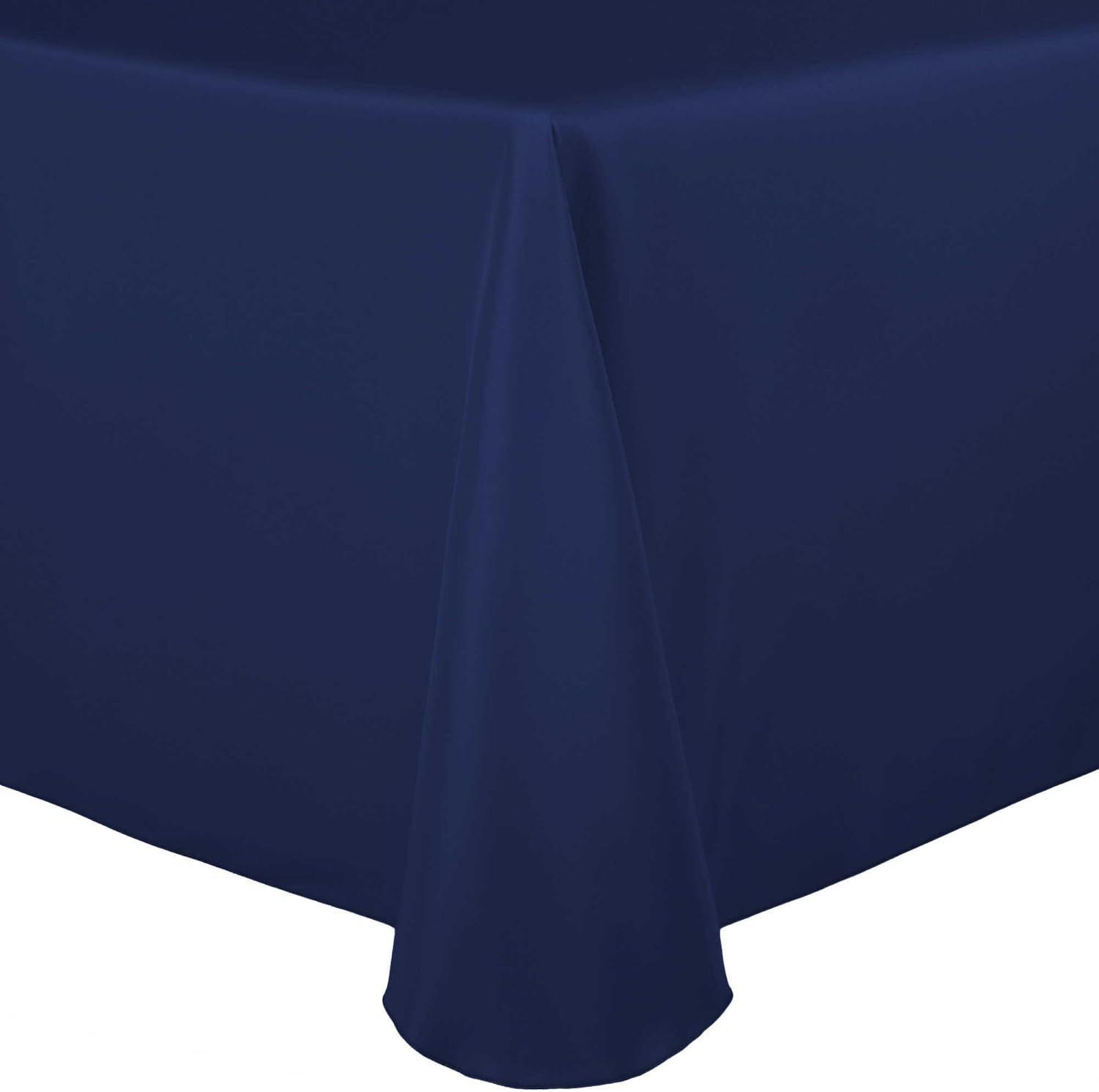Ultimate Textile 60 x 84in Oval Polyester Table Cloth - Machine Washable, Stain & Wrinkle Resistant Tablecloth for Home Dining & Events - Navy, 2 Pack
