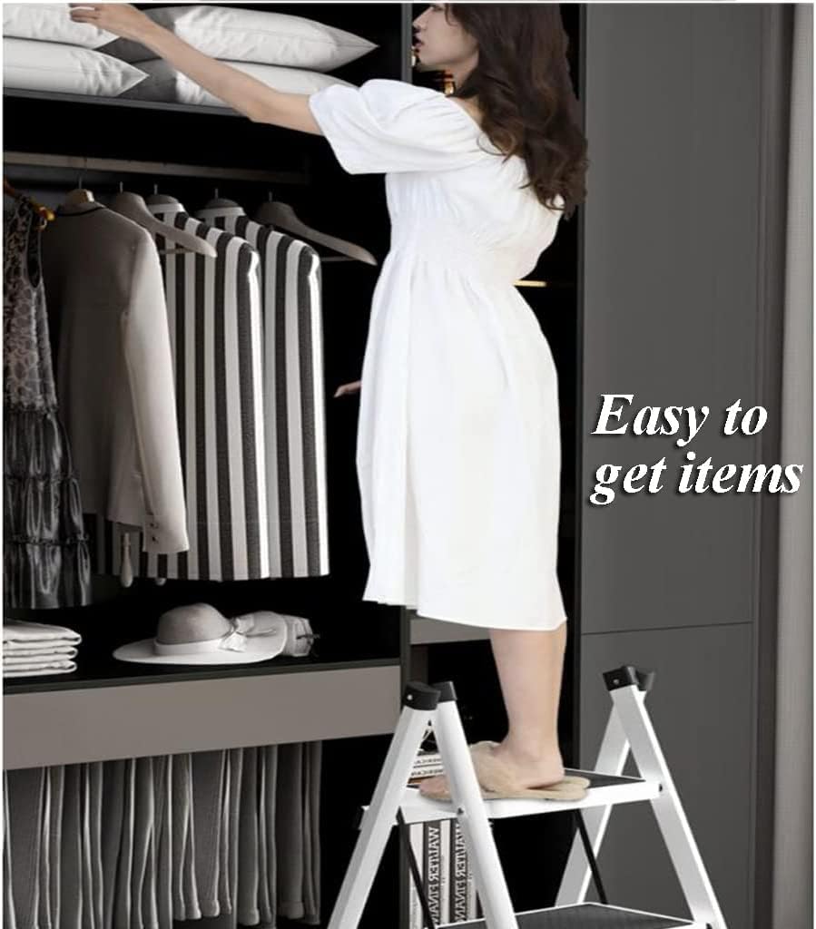 Ladders Telescoping Ladders Family Small Folding Ladder Ultra-Thin Ladder Wide Pedals Lightweight Home Step Ladders Load 330lb Household or Outdoor